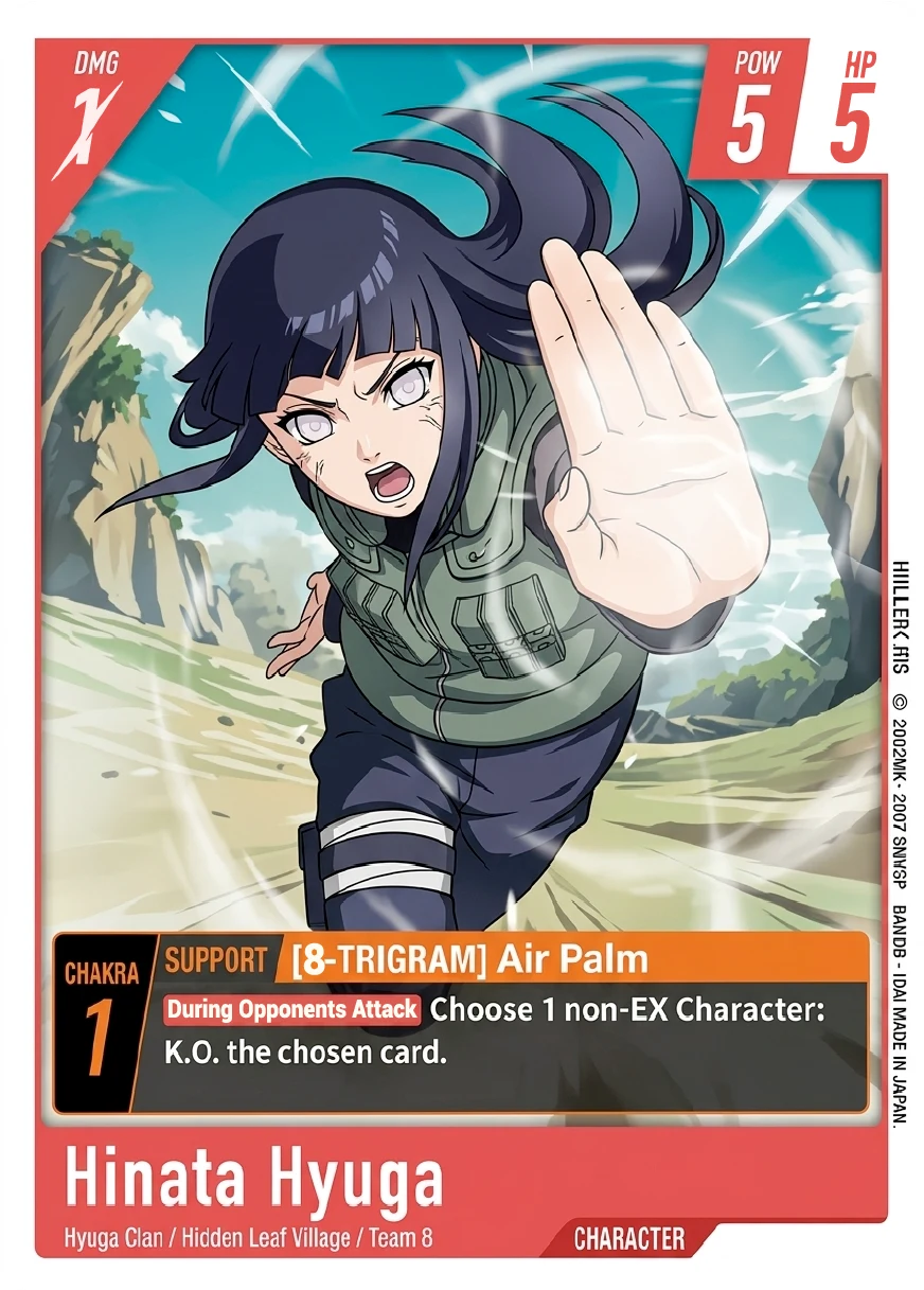 Hinata Hyuga - [8-Trigram] Air Palm - Naruto TCG character card