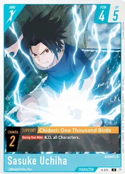 Sasuke Uchiha - Chidori: One Thousand Birds - Naruto TCG character card